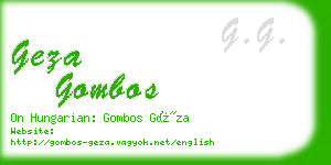 geza gombos business card